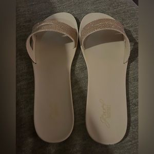 Cute pink glitter pool shoes